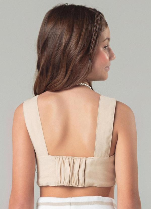 Sun Place - Cropped Sarja Infantil Feminina Bege 2