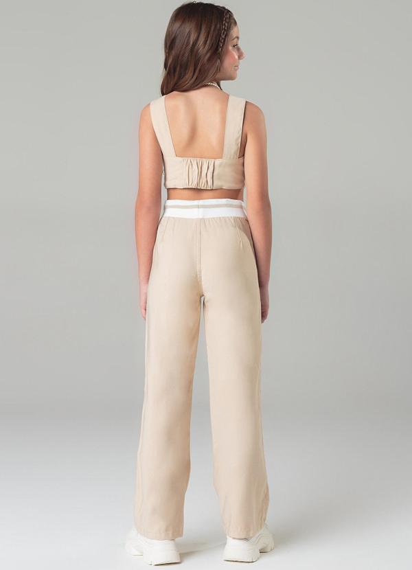 Sun Place - Cropped Sarja Infantil Feminina Bege 4