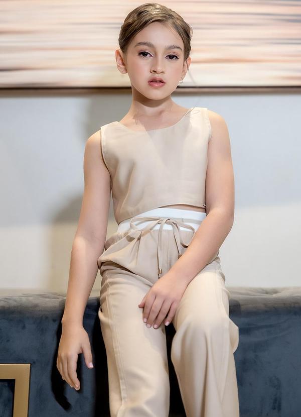 Sun Place - Cropped Sarja Infantil Feminina Bege 8