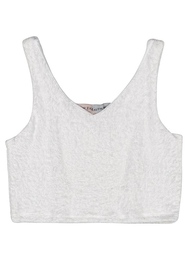 I Am - Regata Cropped de Pelinho Branco 3