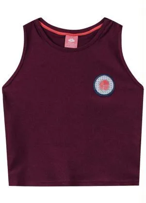 Lilica Ripilica - Regata Cropped Malha Menina Bordô - LILICA RIPILICA