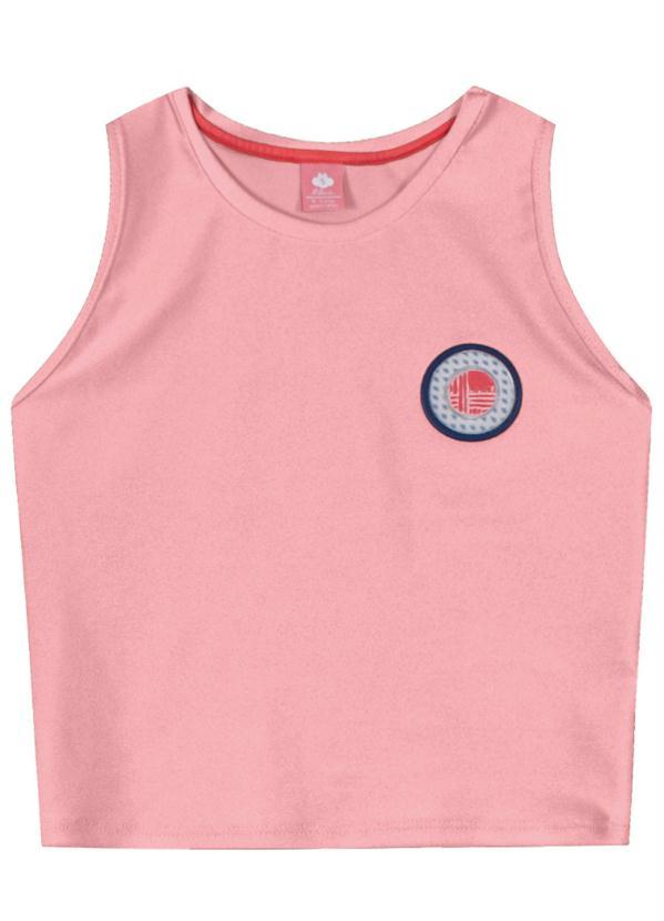 Lilica Ripilica - Regata Cropped Malha Menina Rosa