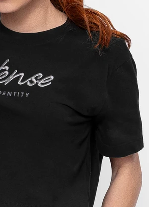 Minty - T- Shirt Bordada Feminina Preto - MINTY
