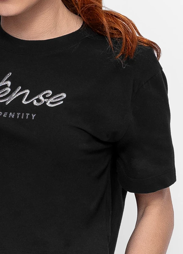 Minty - T- Shirt Bordada Feminina Preto 2