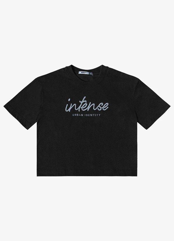 Minty - T- Shirt Bordada Feminina Preto 3