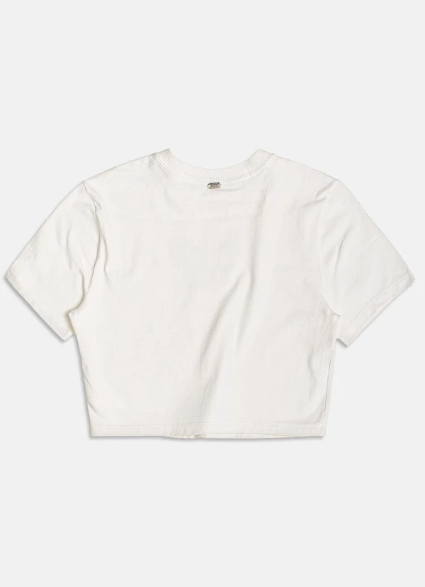 I Am - T-Shirt Cropped de Borboleta com Strass Pérola 2