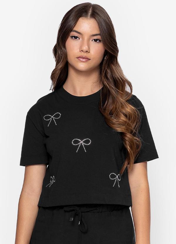 Minty - T- Shirt Feminina Meia Malha Preto