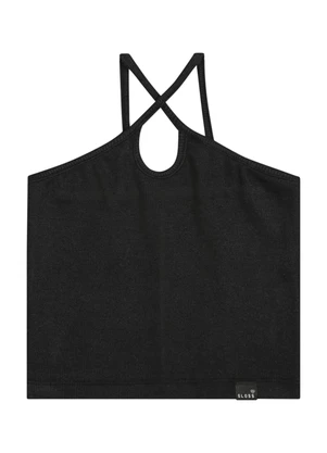 Gloss - Top Básico com Alças em Ribana Juvenil Preto - GLOSS