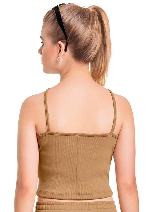 Gloss - Top Básico com Alças Juvenil Marrom 2