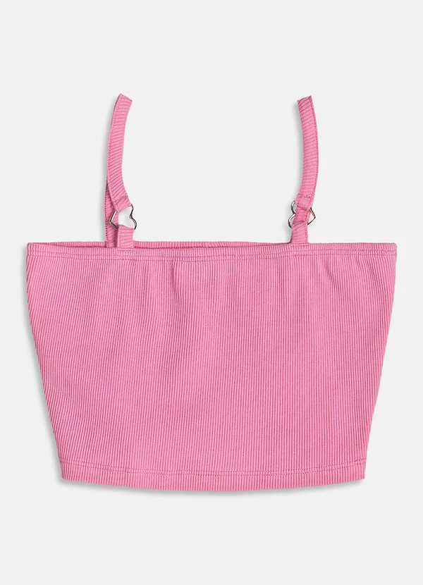 I Am - Top com Argola de Coração Rosa