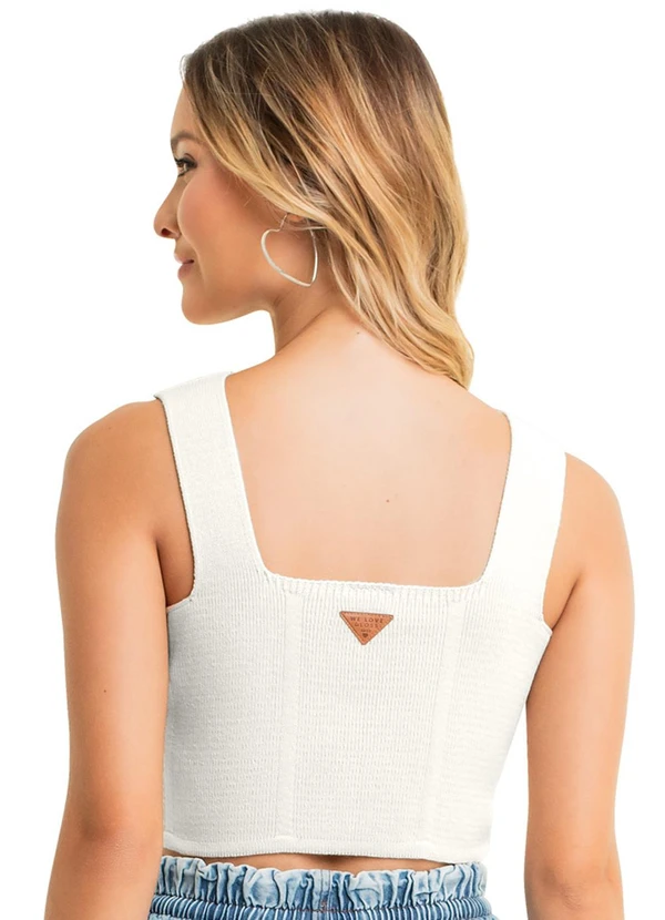 Gloss - Top Corset Juvenil em Tricô Bege 2