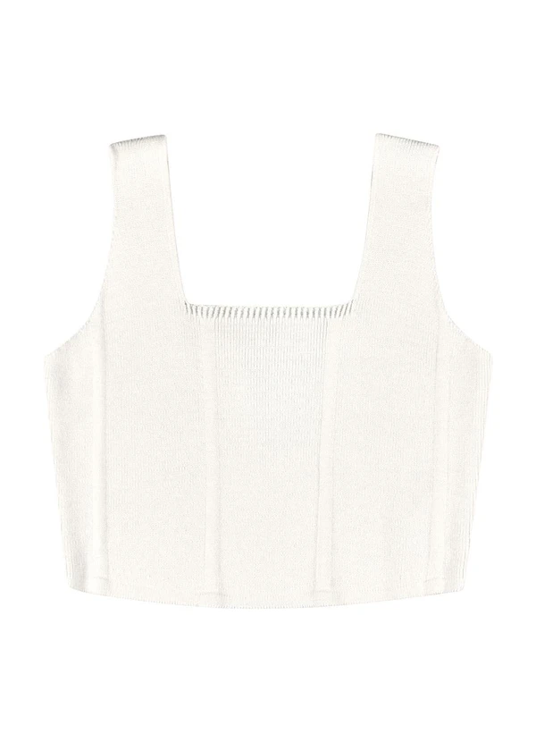 Gloss Top Corset Juvenil em Tricô Bege