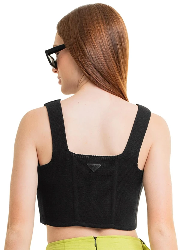 Gloss - Top Corset Juvenil em Tricô Preto 2