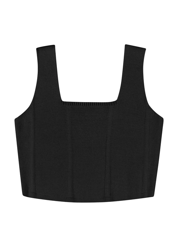 Gloss - Top Corset Juvenil em Tricô Preto 5