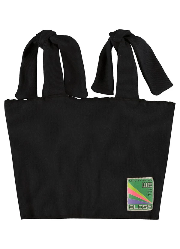 Gloss - Top Cropped Básico Juvenil em Ribana Preto