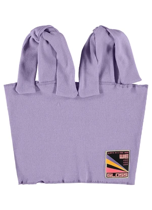 Gloss - Top Cropped Básico Juvenil em Ribana Roxo - GLOSS