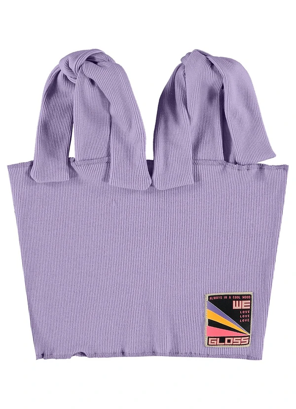 Gloss - Top Cropped Básico Juvenil em Ribana Roxo