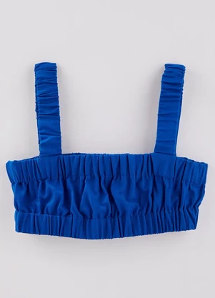 Fábula - Top Cropped com Elástico Azul - FÁBULA