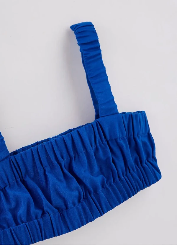 Fábula - Top Cropped com Elástico Azul 2