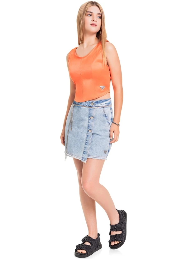 Gloss - Top Cropped em Alfaiataria Juvenil Laranja 3