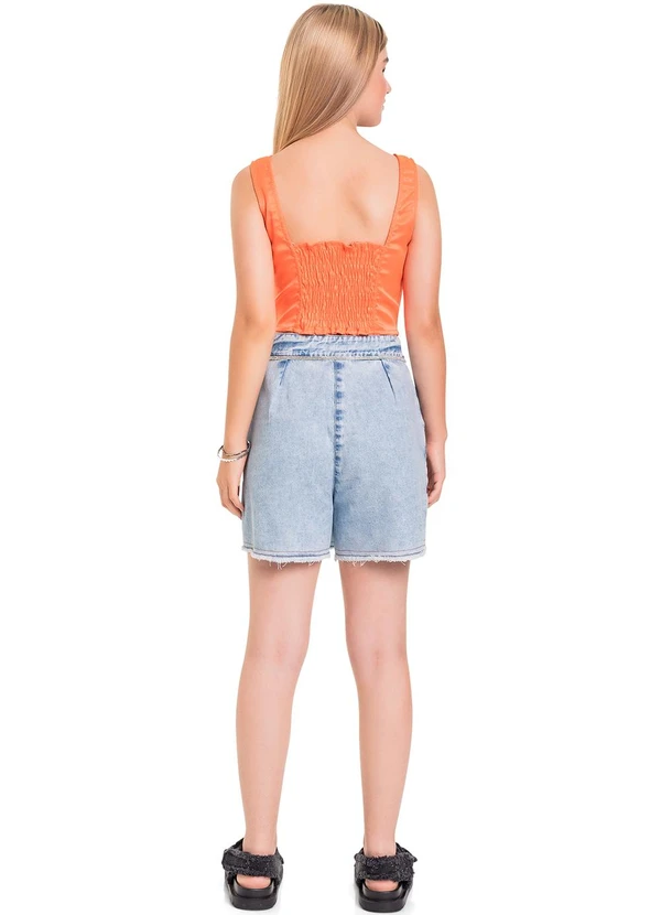 Gloss - Top Cropped em Alfaiataria Juvenil Laranja 4