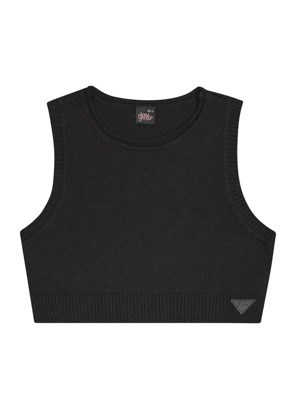 Gloss - Top Cropped em Tricô Juvenil Preto 3