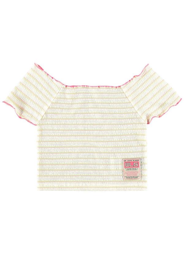 Gloss - Top Cropped Juvenil em Malha Lastex Bege 4