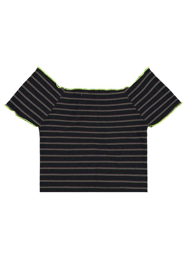 Gloss - Top Cropped Juvenil em Malha Lastex Preto 4