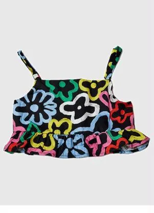 Fábula - Top Cropped Menina Blu Preto - FÁBULA