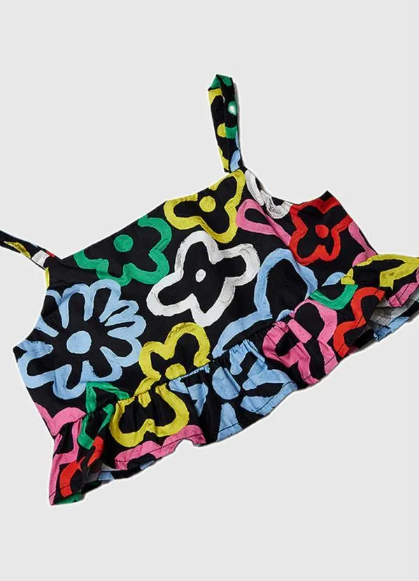 Fábula - Top Cropped Menina Blu Preto 3