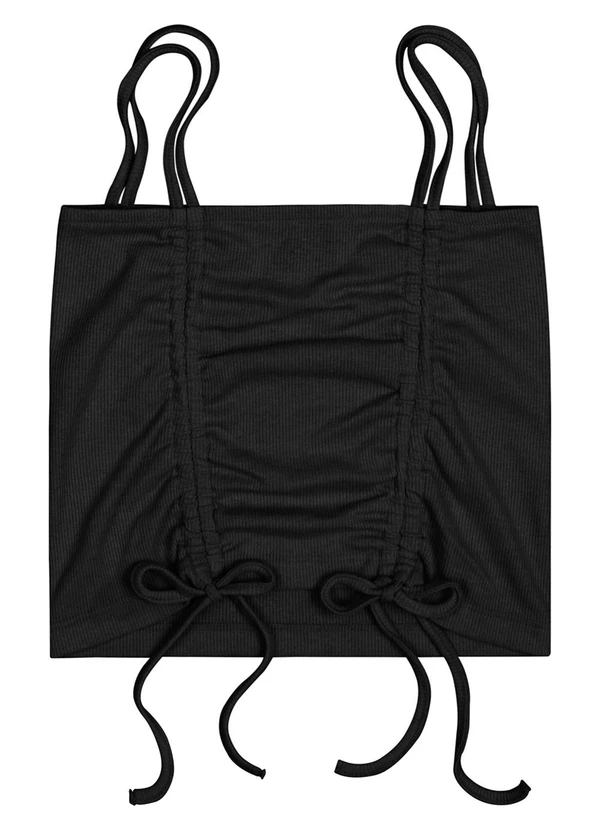 Gloss - Top de Alcinha em Ribana Juvenil Preto 3