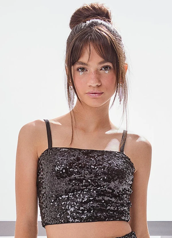 I Am - Top de Paetê Preto