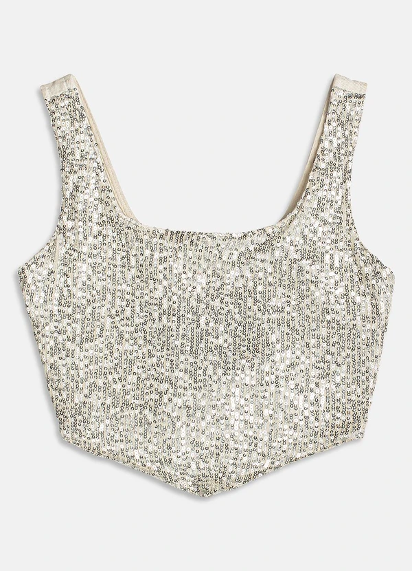 I Am - Top de Sarja com Paetê Dourado