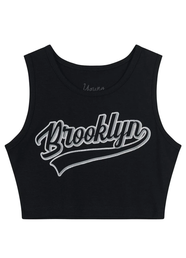 Young Class - Top em Cotton Infantil Menina Preto 3