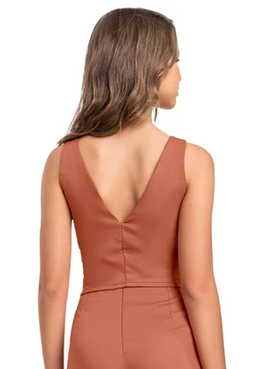 Top em Tecido Bengaline para Menina Gloss Marrom - GLOSS
