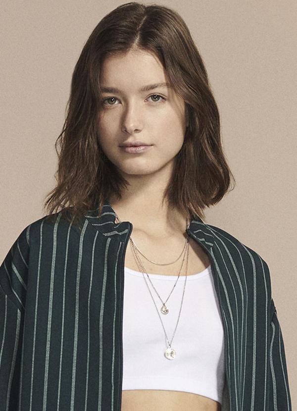 Authoria - Top Feminino Canelado Branco