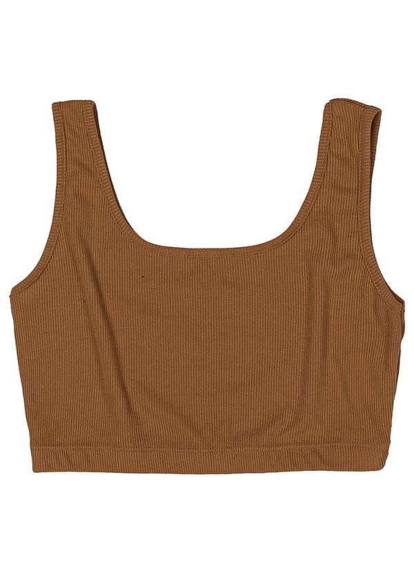 Authoria - Top Feminino Canelado Caramelo
