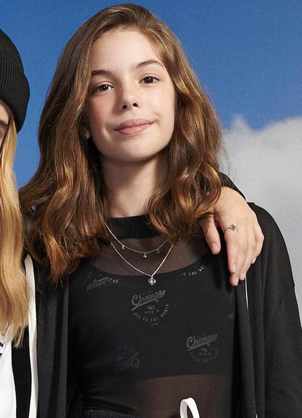 I Am - Top Feminino com Estampas Preto