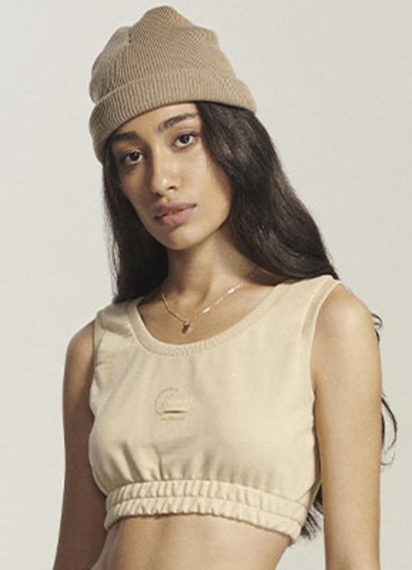 Authoria - Top Feminino de Moletom Bege