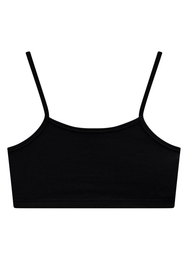 Marlan - Top Infantil em Cotton Penteado Preto