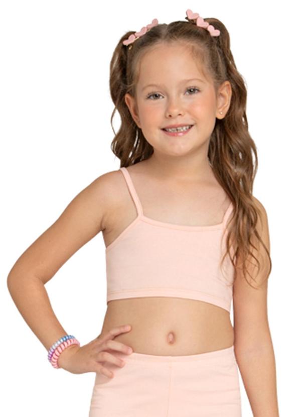 Marlan - Top Infantil em Cotton Penteado Rosa 1