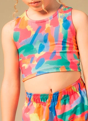 Bugbee - Top Infantil em Suplex Estampado Multicolorido - BUGBEE
