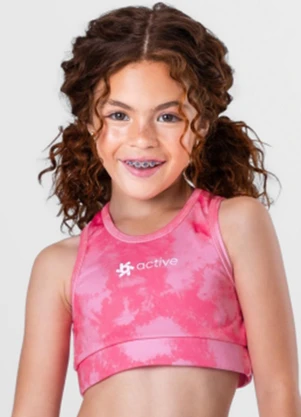 Brandili - Top Infantil Menina Active  Rosa - BRANDILI