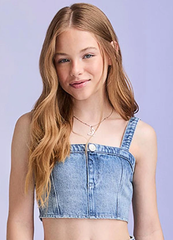 I Am - Top Jeans Claro Azul