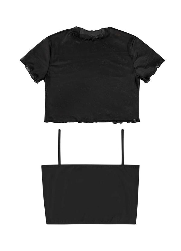 Gloss - Top Juvenil com Sobreposição Preto 3