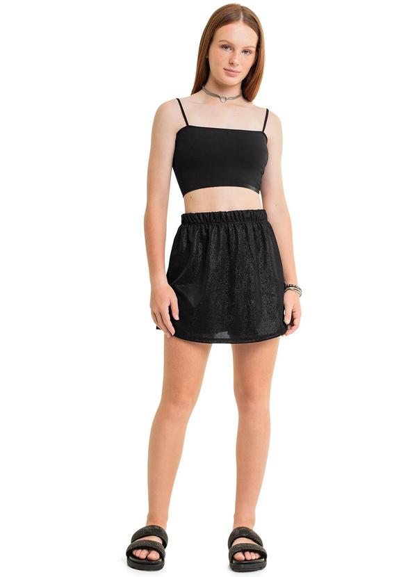 Gloss - Top Juvenil com Sobreposição Preto 4