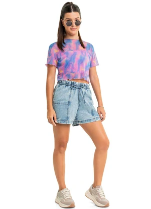 Gloss - Top Juvenil com Sobreposição Roxo - GLOSS