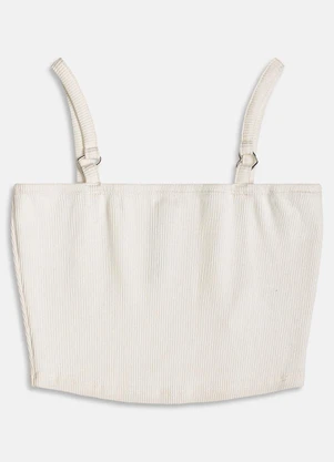 I Am - Top Off White com Argola de Coração Off White - I AM