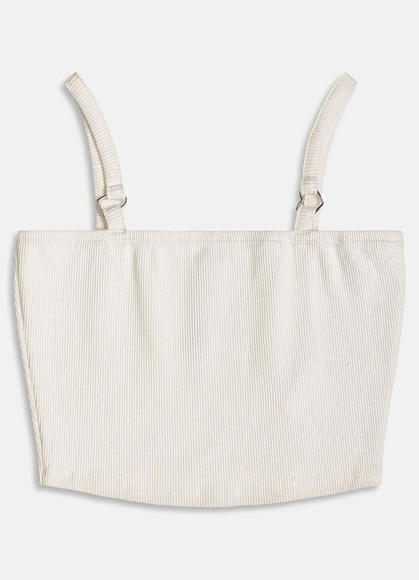 I Am - Top Off White com Argola de Coração Off White