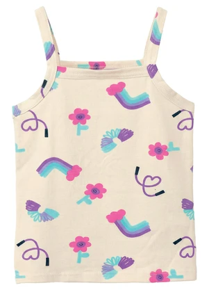 Malwee Kids - Blusa Básica Flores Off White - MALWEE KIDS